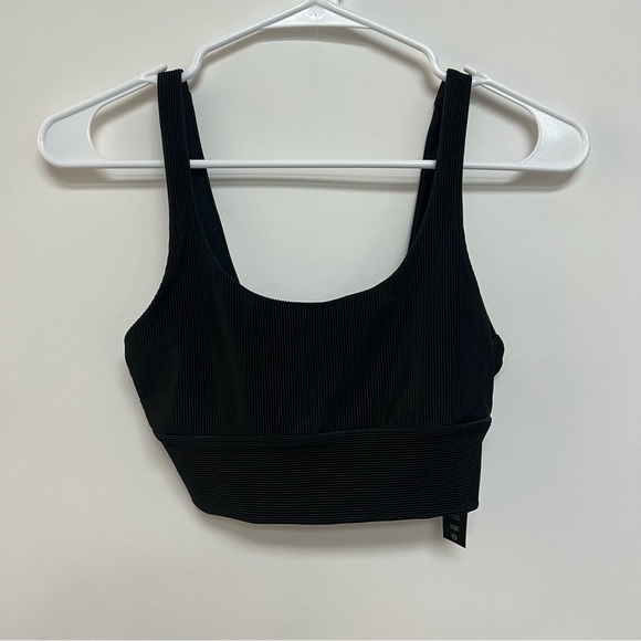 Beach Riot Sport Leah Top Black Swimsuit Sports Bra Ribbed XS $78 - Picture 4 of 11